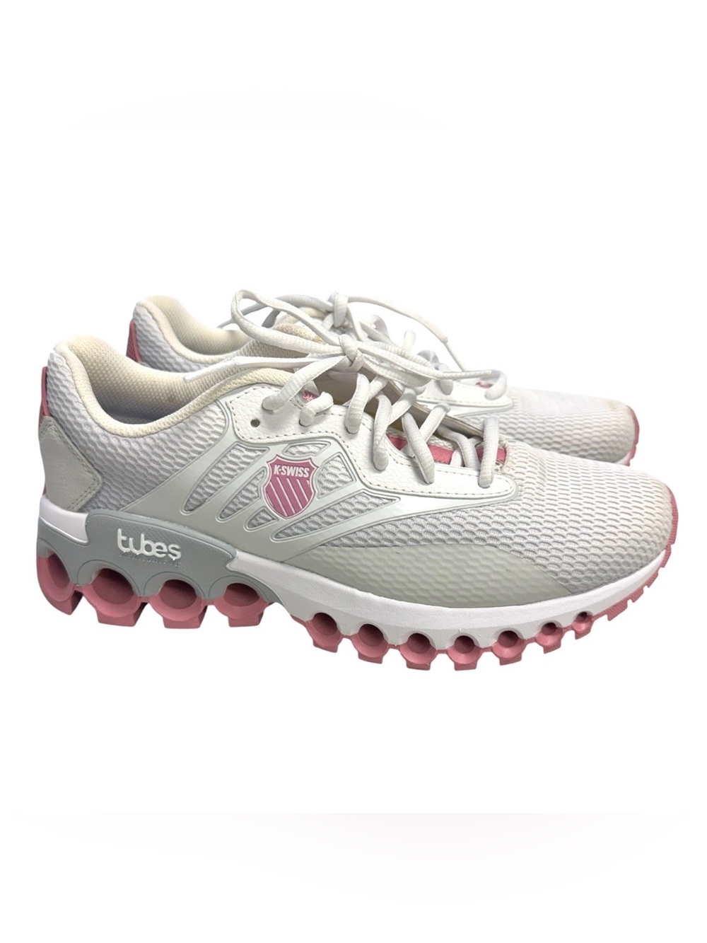 K-Swiss Women’s White & Pink Tubes Running Sneakers Size 9.5
